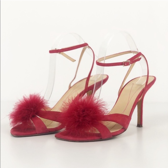 pom pom strappy heels